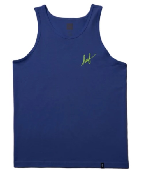 【 HUF 】SCRIPT EMBROIDERED TANK 背心 深藍_0