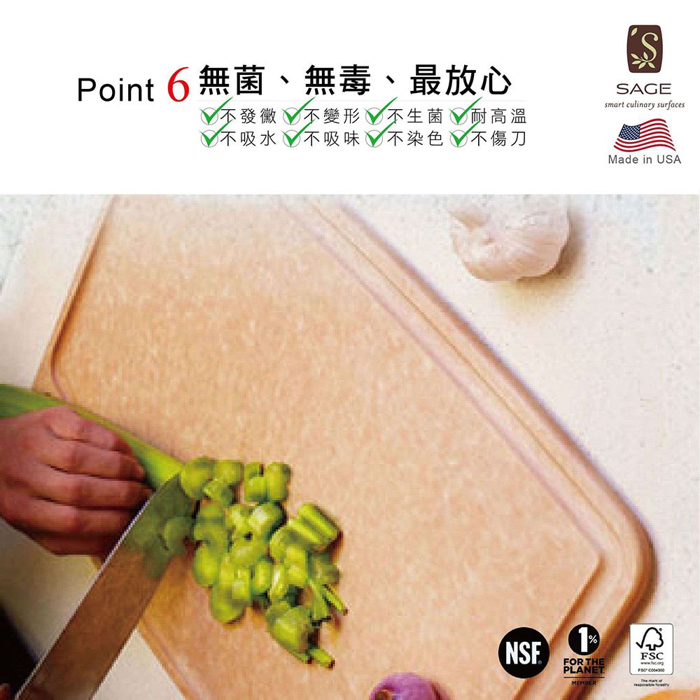 【SAGE美國製造 原裝進口】抗菌木砧板-實用型(23x30x厚0.6cm) BB-S140912_7