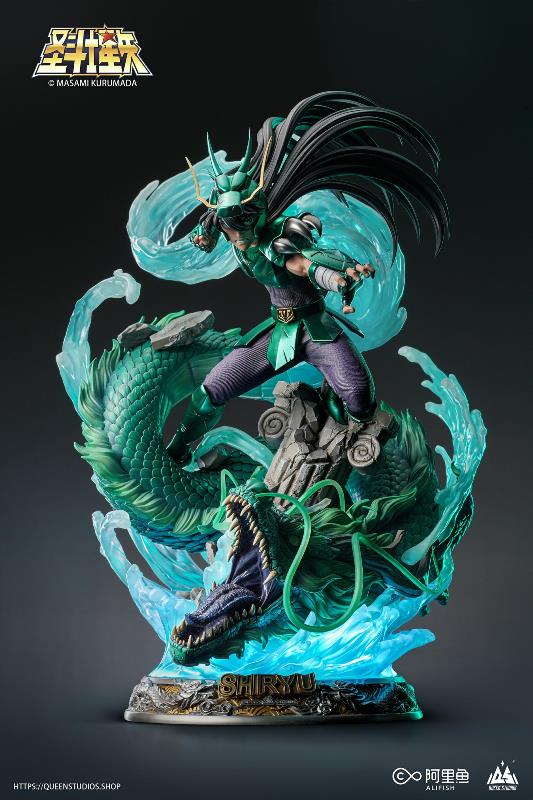 預購)Queen Studios 1/6 聖鬥士星矢天龍座紫龍雕像級全身像附五小強