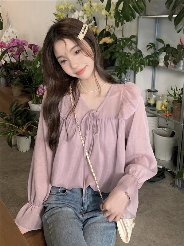 【missy shop】輕吻浪花綁帶上衣-47453_4