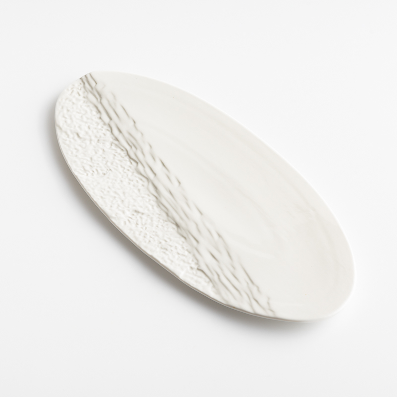 歐式 淨白純粹 33cm 陶瓷鵝卵石創意平盤│單品_0