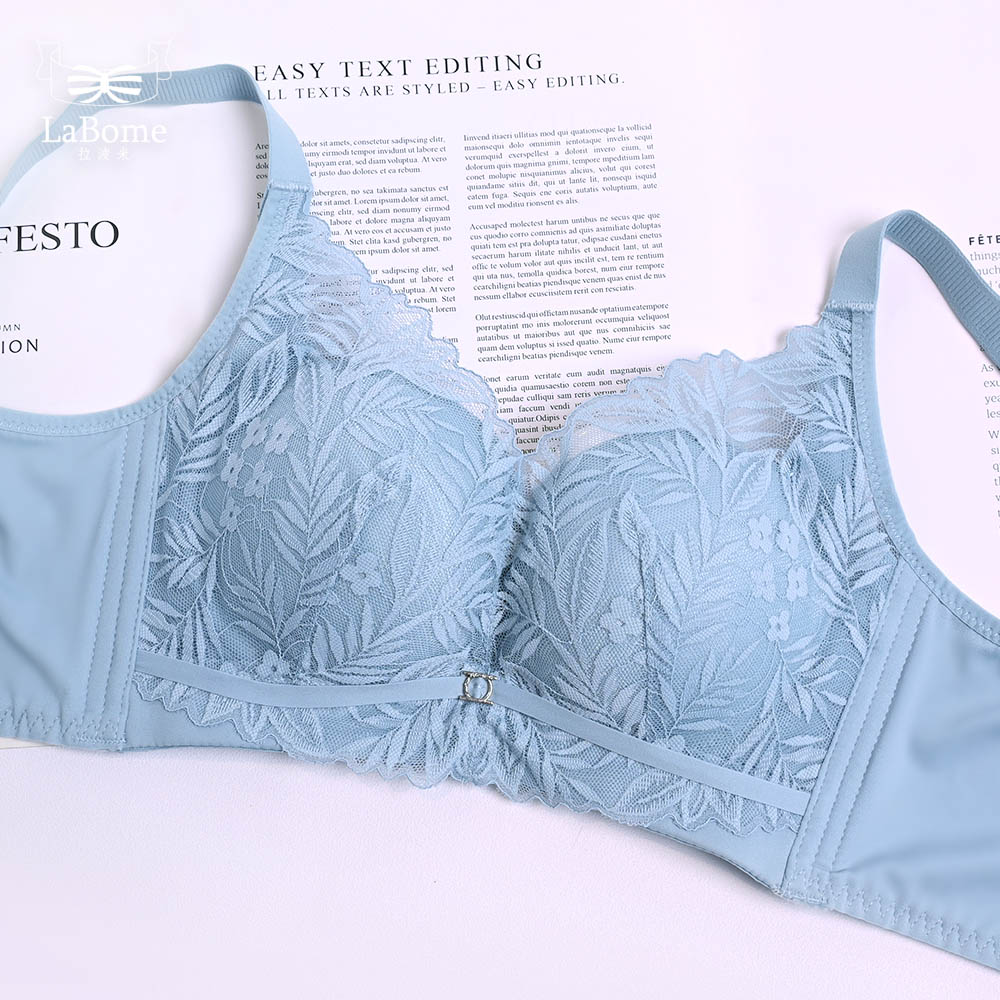 【花見BLOOM】爆乳純愛蕾絲無鋼圈內衣 M-XXL 藍色 A10103_7