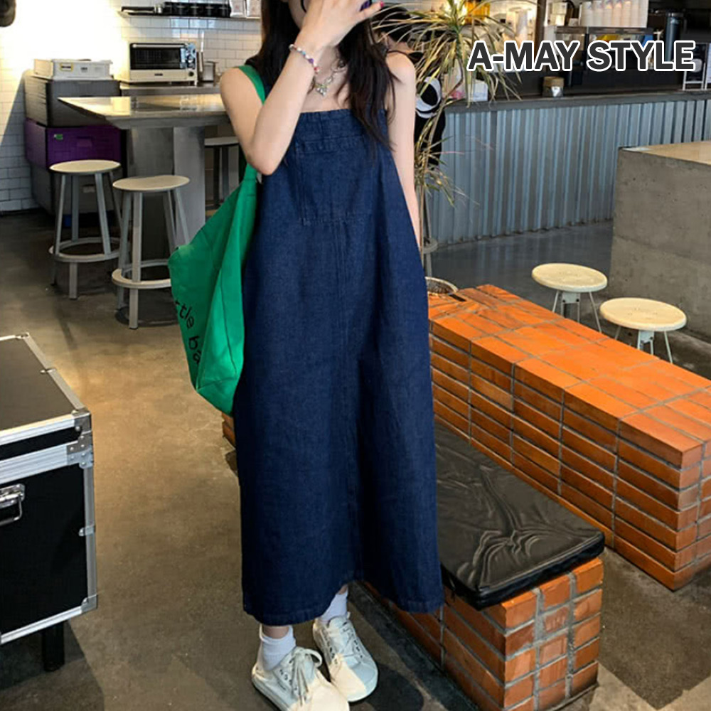 丹寧背心裙-可鹽可甜休閒牛仔吊帶裙【XMU943858】＊艾美時尚(現+預)_1