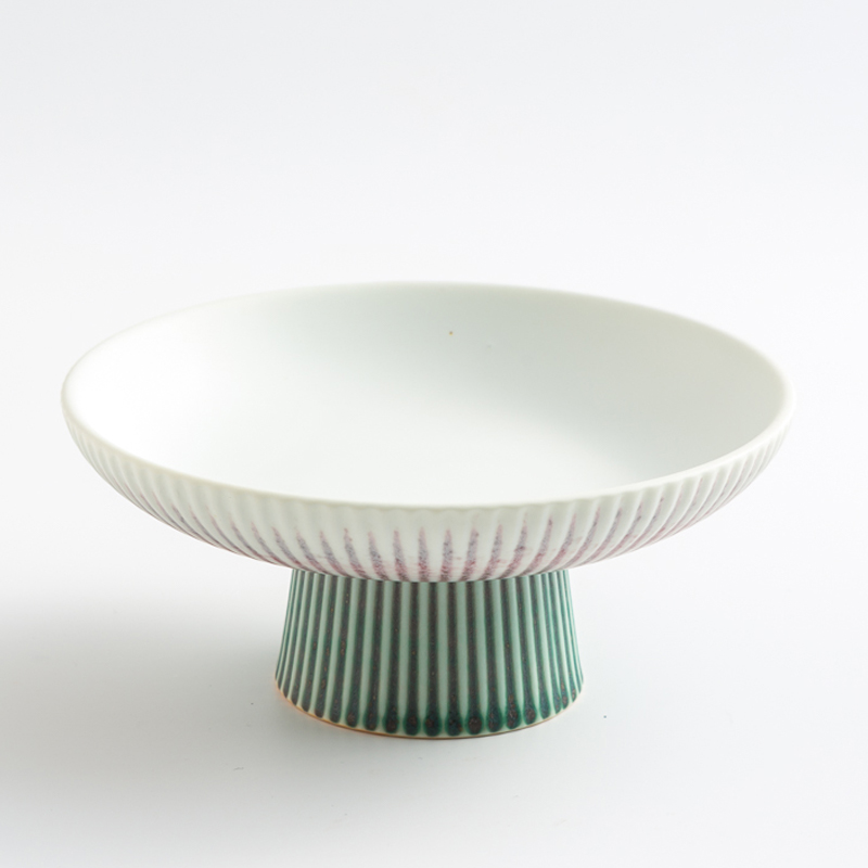 WAGA 青銅澄綠 18cm 陶瓷高腳盤︱單品_0