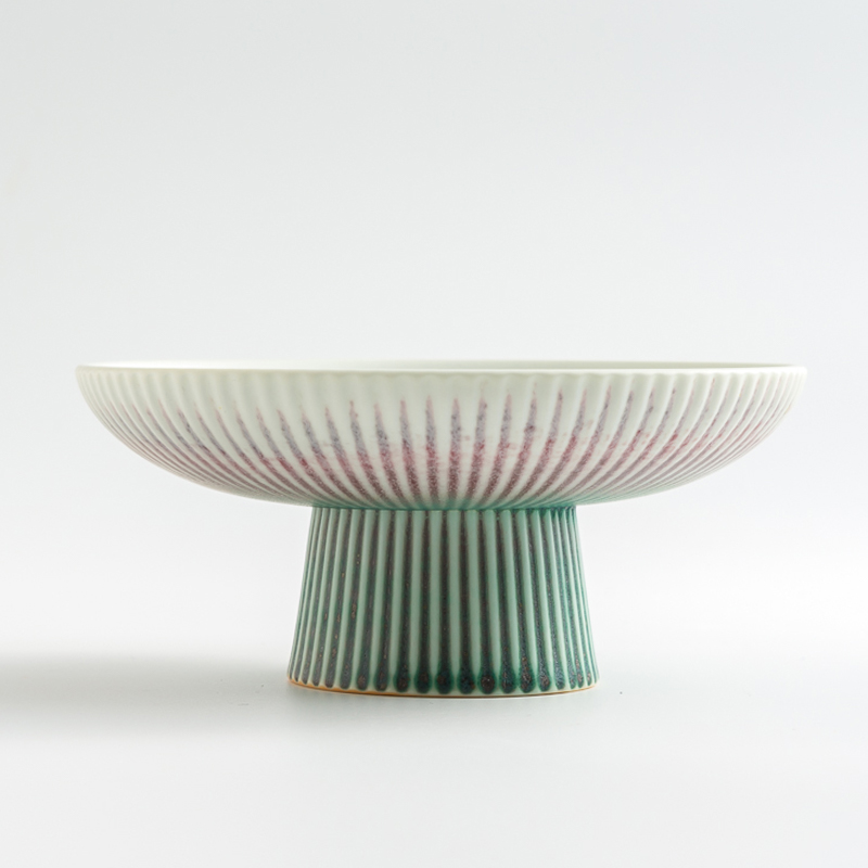 WAGA 青銅澄綠 18cm 陶瓷高腳盤︱單品_1