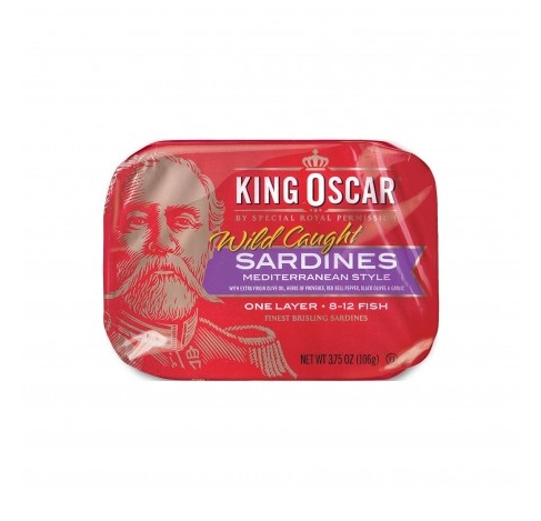 King Oscar 奧斯卡國王橄欖油迷你沙丁魚（地中海風味）106g_0