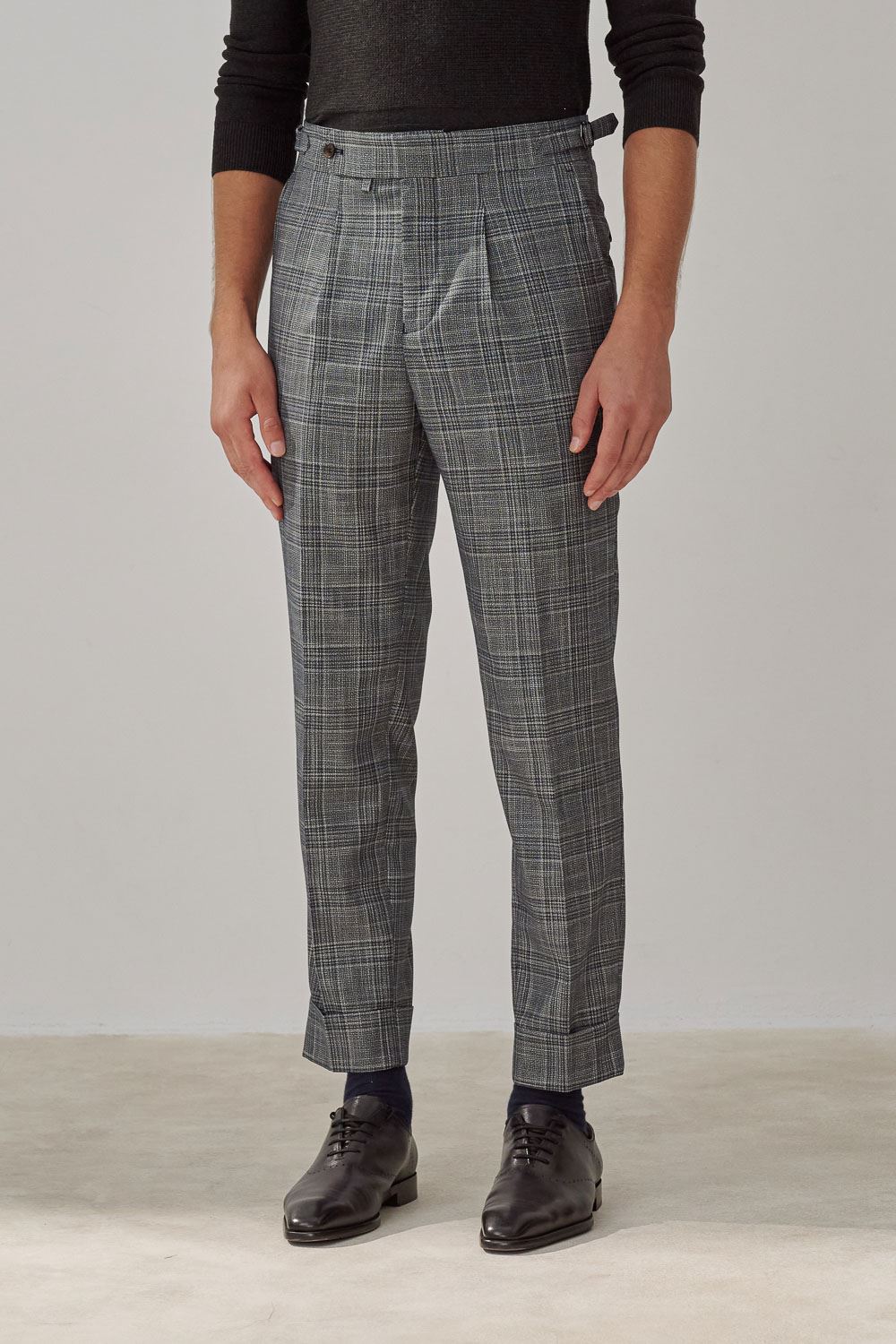 SST&C Gray Check Pattern Slim Fit Suit Trousers | 0212308005  (Outlet)_0