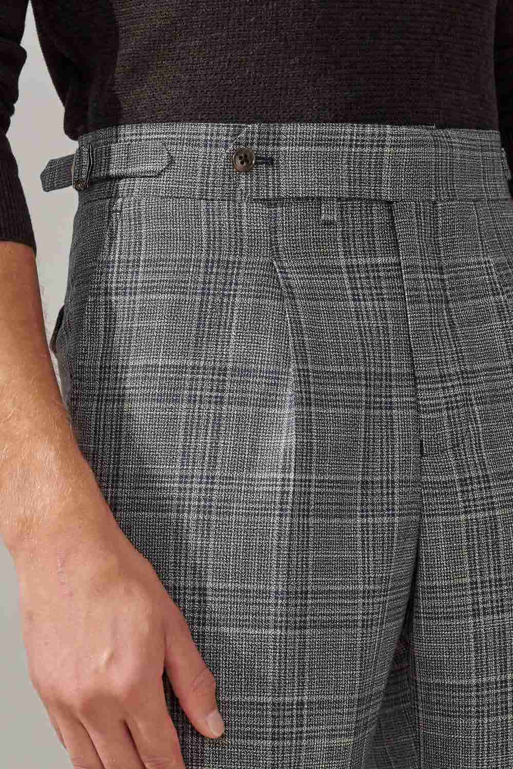 SST&C Gray Check Pattern Slim Fit Suit Trousers | 0212308005  (Outlet)_5