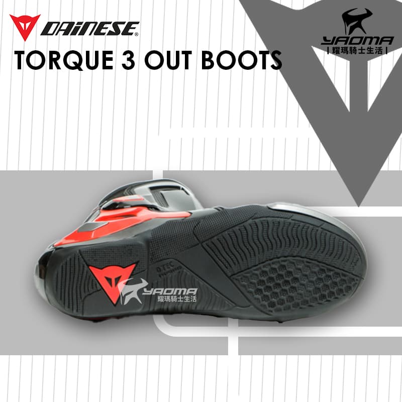 DAINESE TORQUE 3 OUT BOOTS 黑紅 防摔車靴 頂級款 鎂合金護具 中高筒 賽道競技 丹尼斯_2