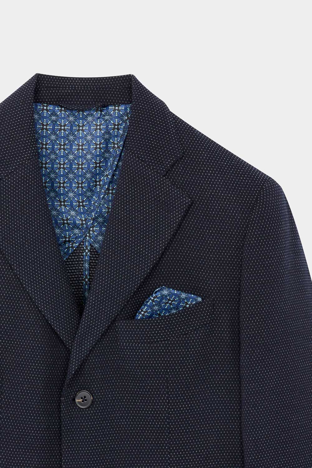 SST&C Navy Blue Dotted Casual Suit Jacket | 0612309005  (Outlet)_7