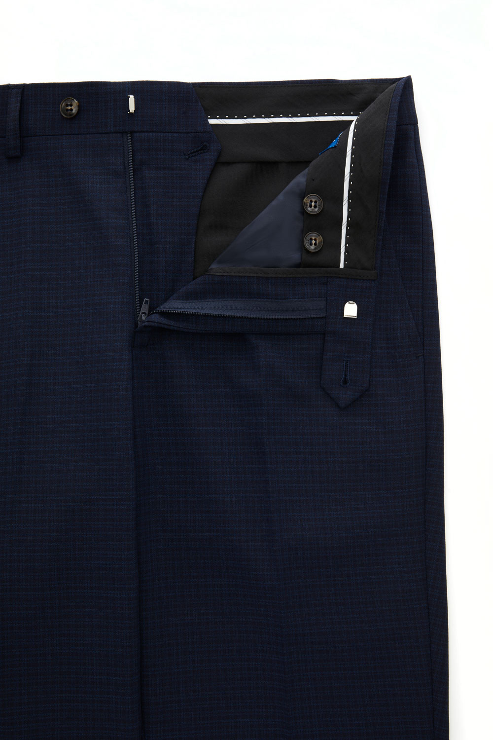 SST&C Navy Check Pattern Machine Washable Tailored Suit Trousers | 0212309004  (Outlet)_8