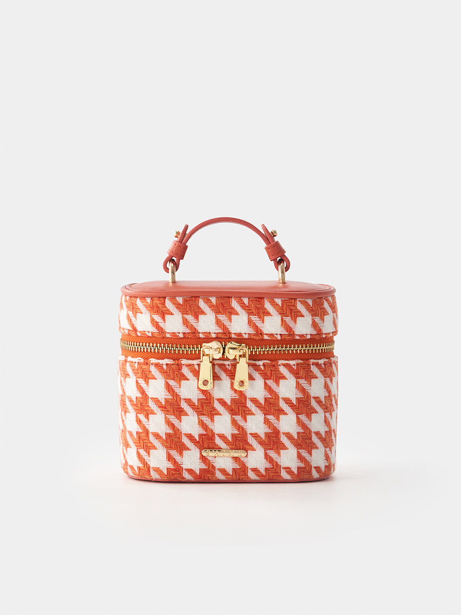 ■S'AIME■千鳥紋化妝盒迷Ni包 千鳥格子刺繍ミニバッグ/送料込 □S'AIME□千鳥紋化妝盒迷Ni包 千鳥格子刺繍ミニバッグ/送料込
