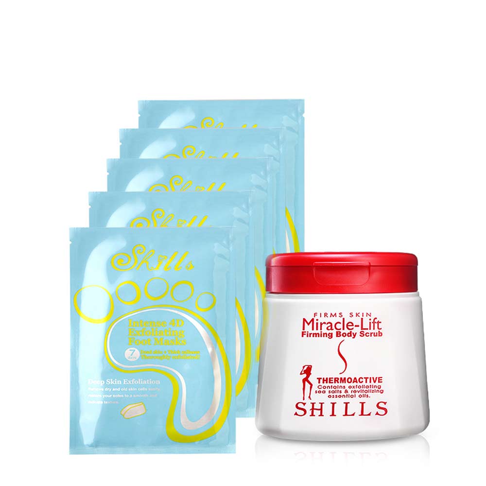 【緊緻美腿 省$599】SHILLS 膠原蛋白美足膜*10+紅魔纖勻體緊緻去角質美體海鹽_2