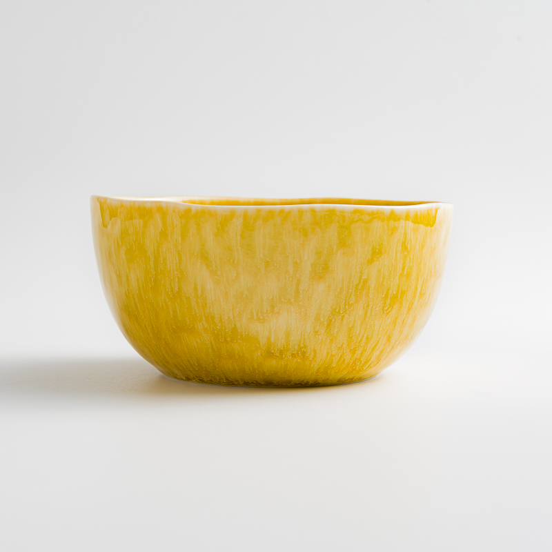 WAGA 斑斕亮釉 14.5cm 陶瓷深碗｜黃｜單品_1