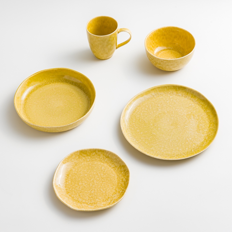 WAGA 斑斕亮釉 14.5cm 陶瓷深碗｜黃｜單品_4