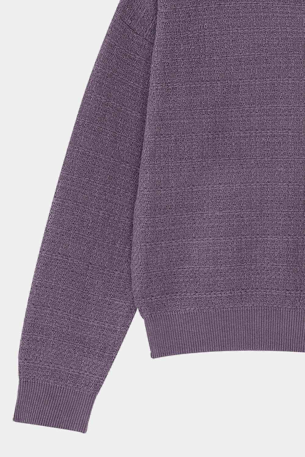 SST&C Mysterious Purple Tweed Off-Shoulder Sweater | 8662310008  (Outlet)_8