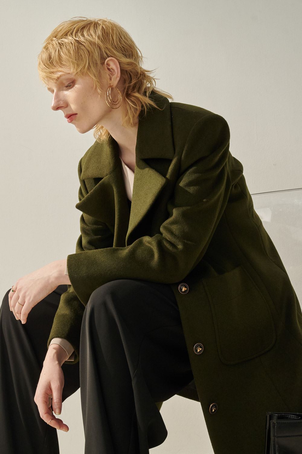 SST&C 軍綠大翻領羊毛大衣 | 8962310005 (outlet)_1