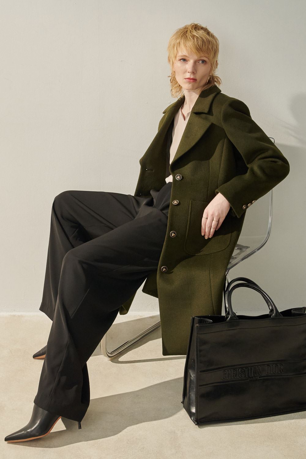 SST&C 軍綠大翻領羊毛大衣 | 8962310005 (outlet)_2