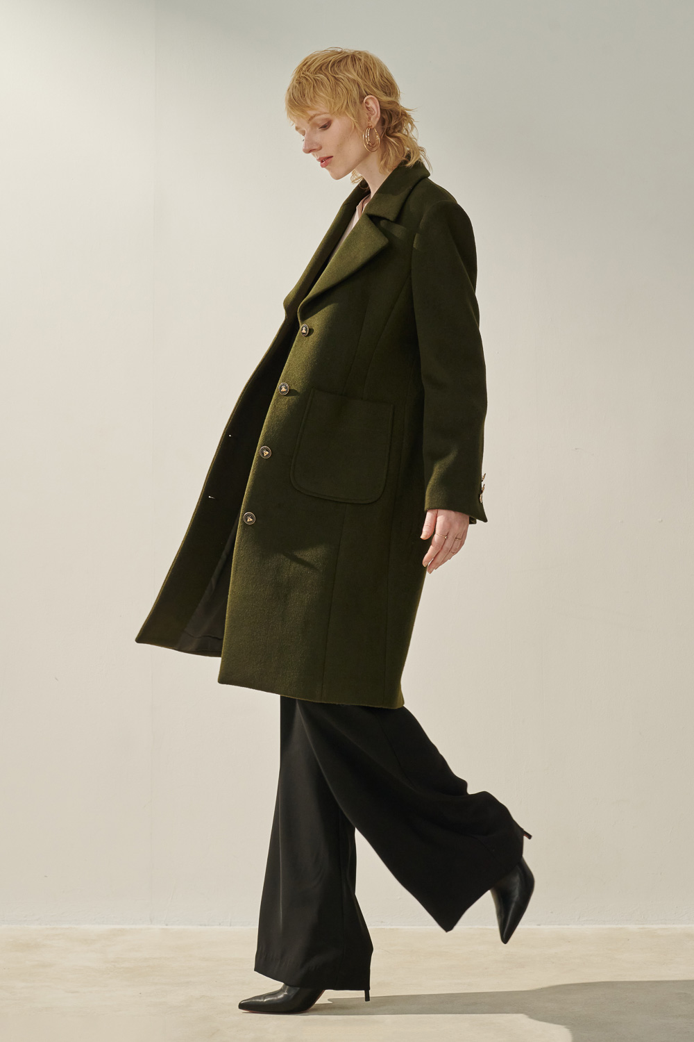 SST&C 軍綠大翻領羊毛大衣 | 8962310005 (outlet)_3