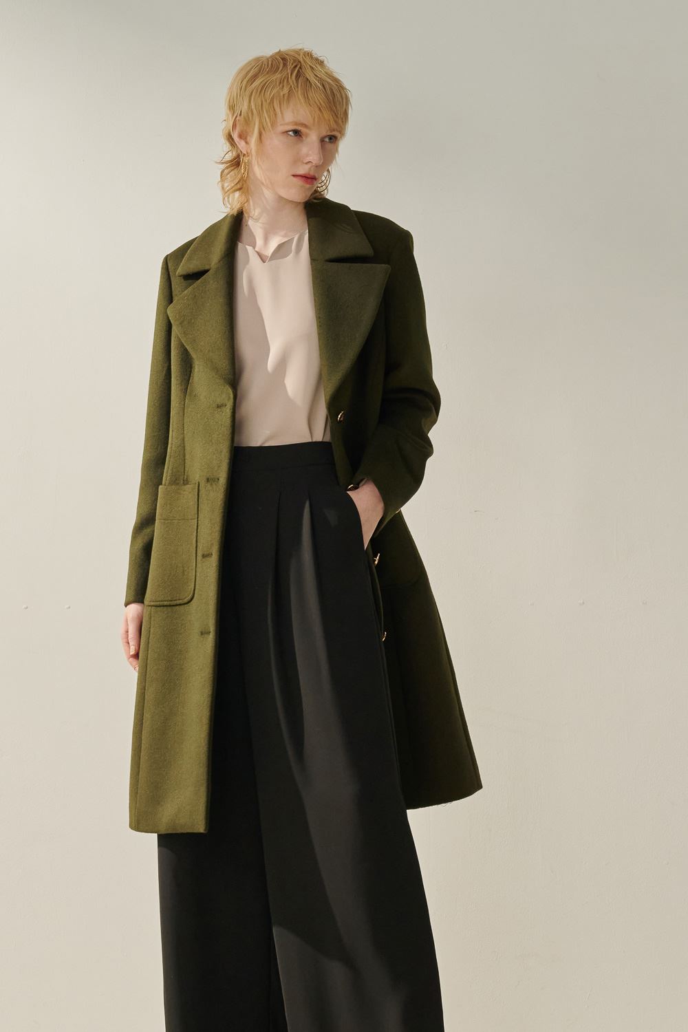 SST&C 軍綠大翻領羊毛大衣 | 8962310005 (outlet)_4