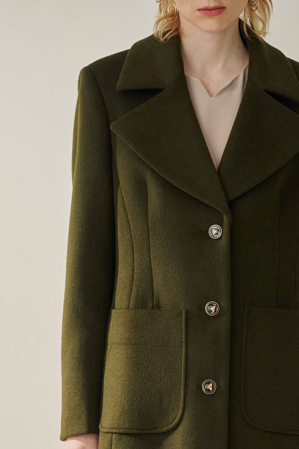 SST&C 軍綠大翻領羊毛大衣 | 8962310005 (outlet)_5