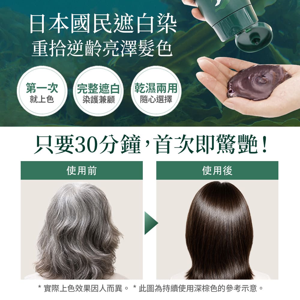 Sastty】白髮用利尻昆布修復染髮劑200gx1入（深棕色/植萃成分/健康遮白