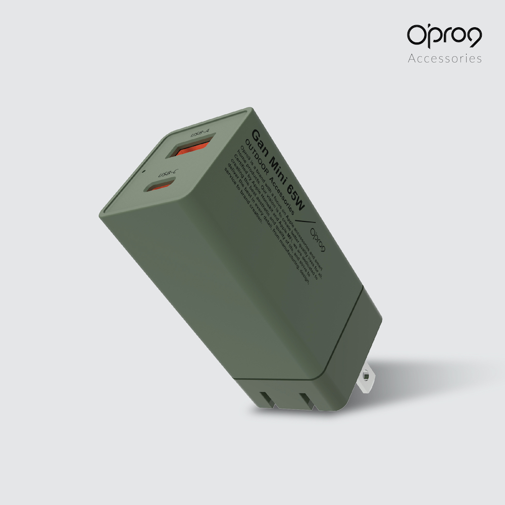 【電力補給組】Opro9 GaN 65W 氮化鎵快充電源供應器 + 蘋果TypeC to Lightning編織數據線組合包 (內含200cm+100cm+30cm各1入)_1