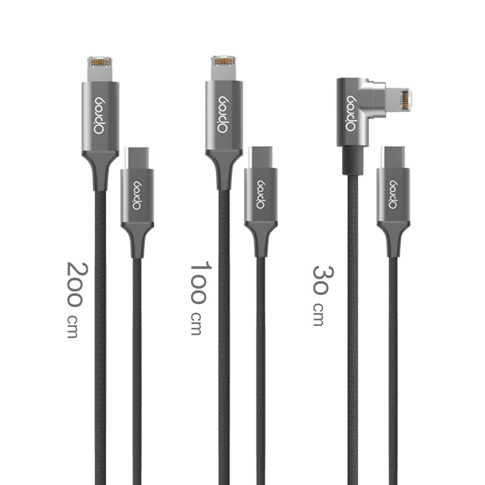 【電力補給組】Opro9 GaN 65W 氮化鎵快充電源供應器 + 蘋果TypeC to Lightning編織數據線組合包 (內含200cm+100cm+30cm各1入)_3