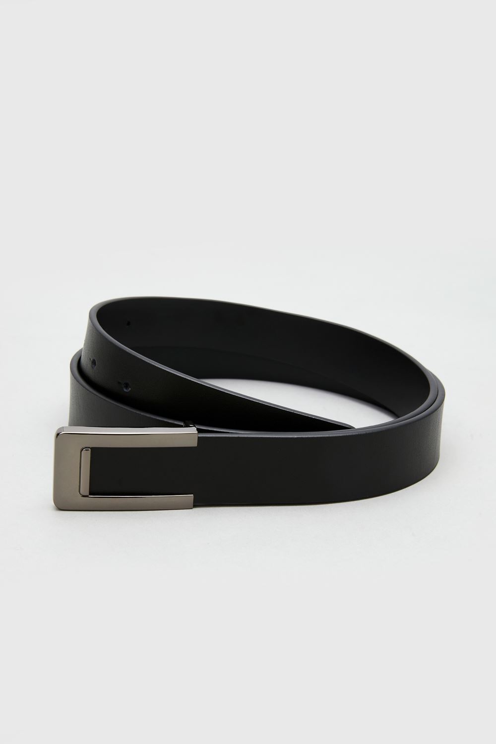 SST&C Black Fine Leather Buckle Belt | 1712311005  (Outlet)_1