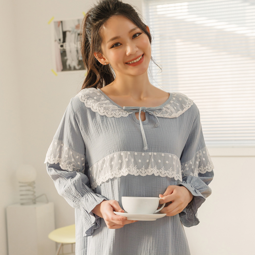 【純棉甜夢】洋裝式家居服 FREE 2色 I40013_0