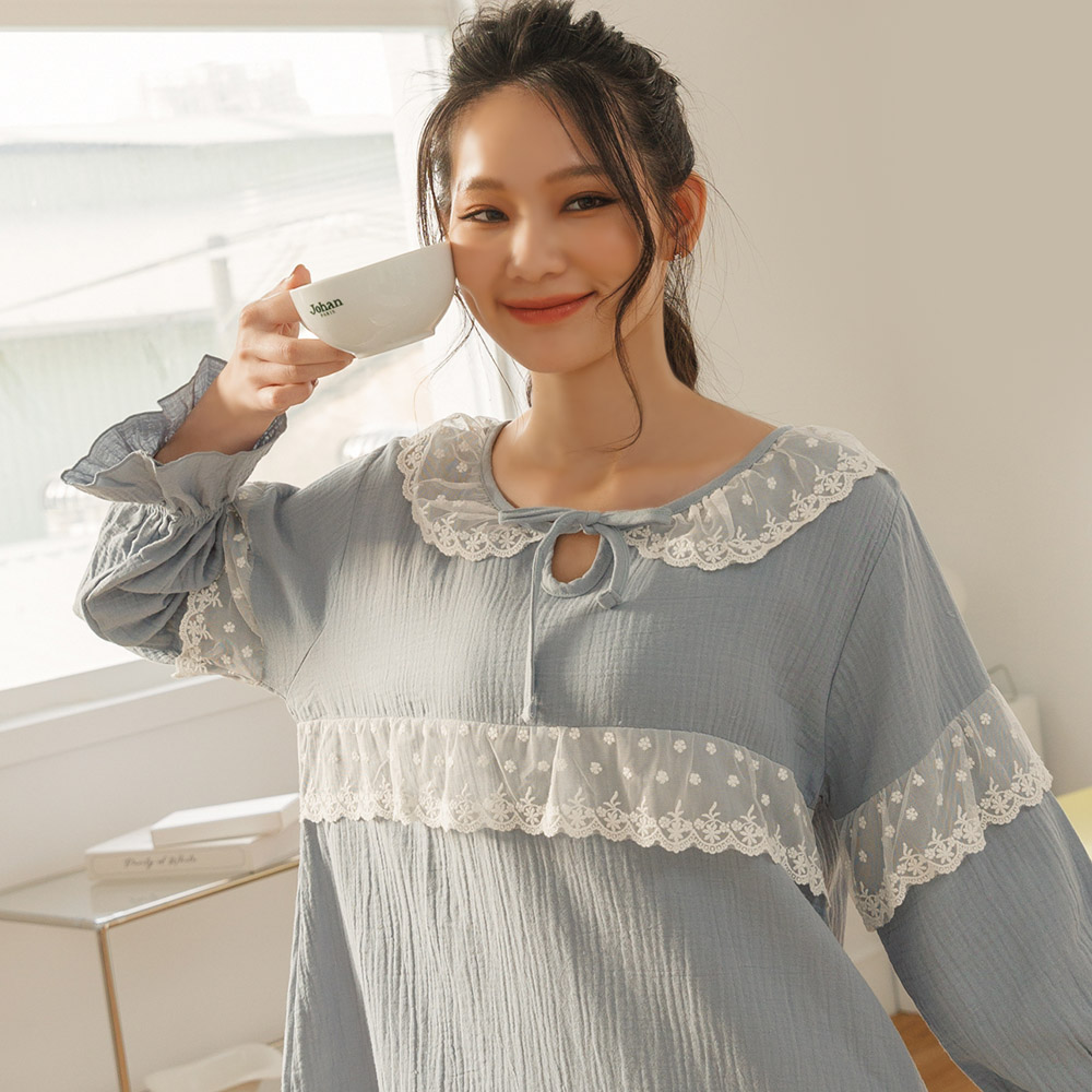 【純棉甜夢】洋裝式家居服 FREE 2色 I40013_3