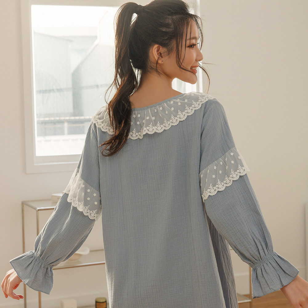 【純棉甜夢】洋裝式家居服 FREE 2色 I40013_4