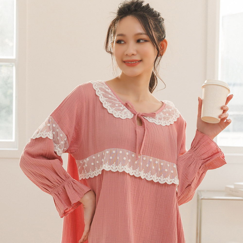 【純棉甜夢】洋裝式家居服 FREE 2色 I40013_5
