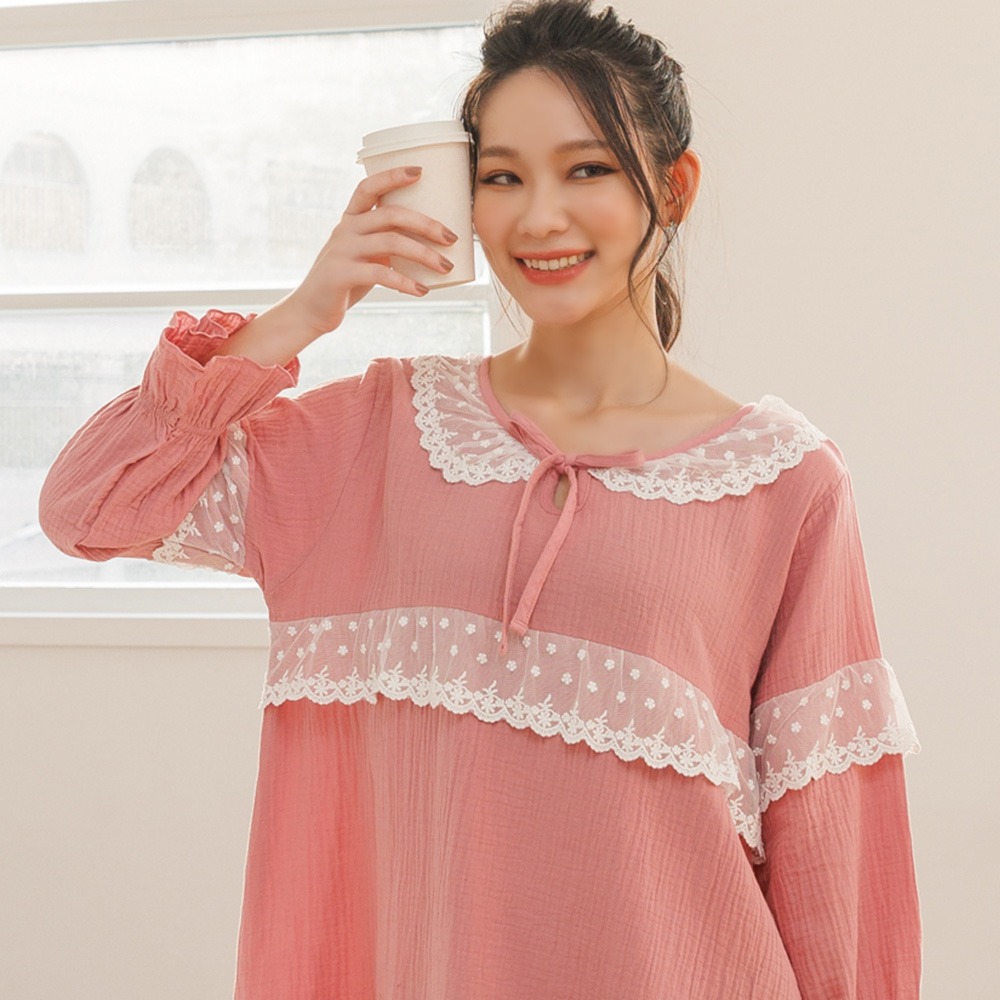 【純棉甜夢】洋裝式家居服 FREE 2色 I40013_7