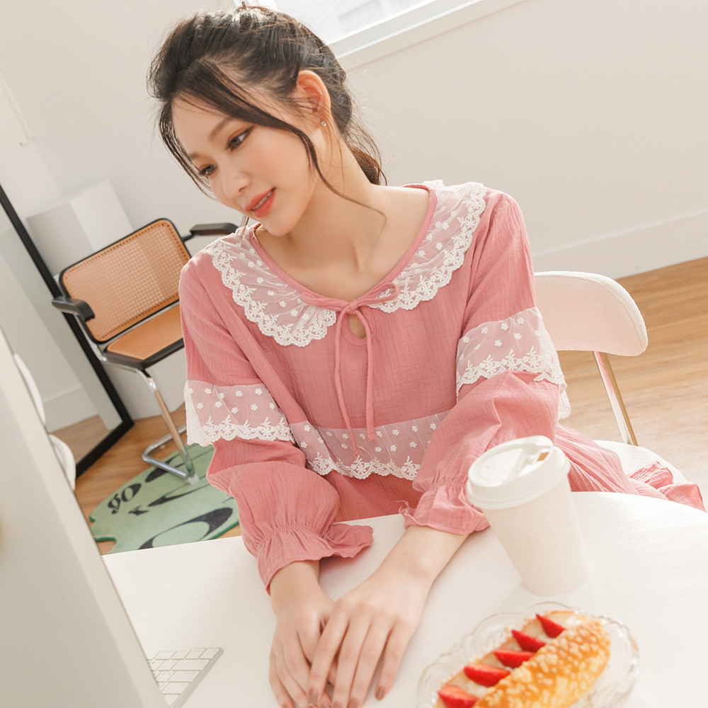【純棉甜夢】洋裝式家居服 FREE 2色 I40013_8