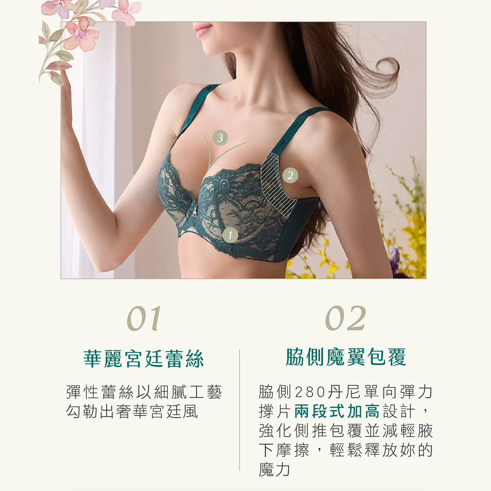 華歌爾-摩奇-大V美背系列 B-F罩杯內衣(超襯膚) ZB4667S9_5