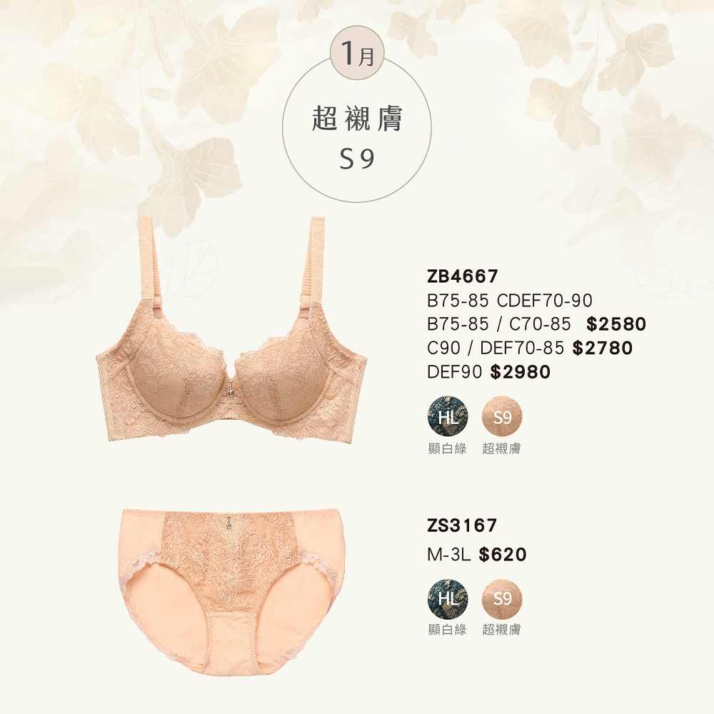 華歌爾-摩奇-大V美背系列 B-F罩杯內衣(超襯膚) ZB4667S9_8