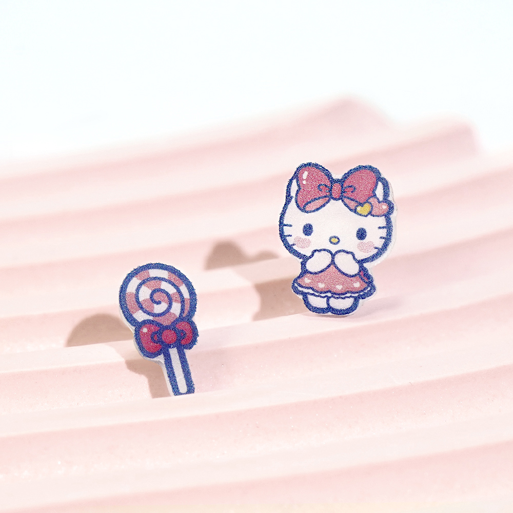 Hello Kitty 50週年-凱蒂貓造型耳環組-甜點款_3