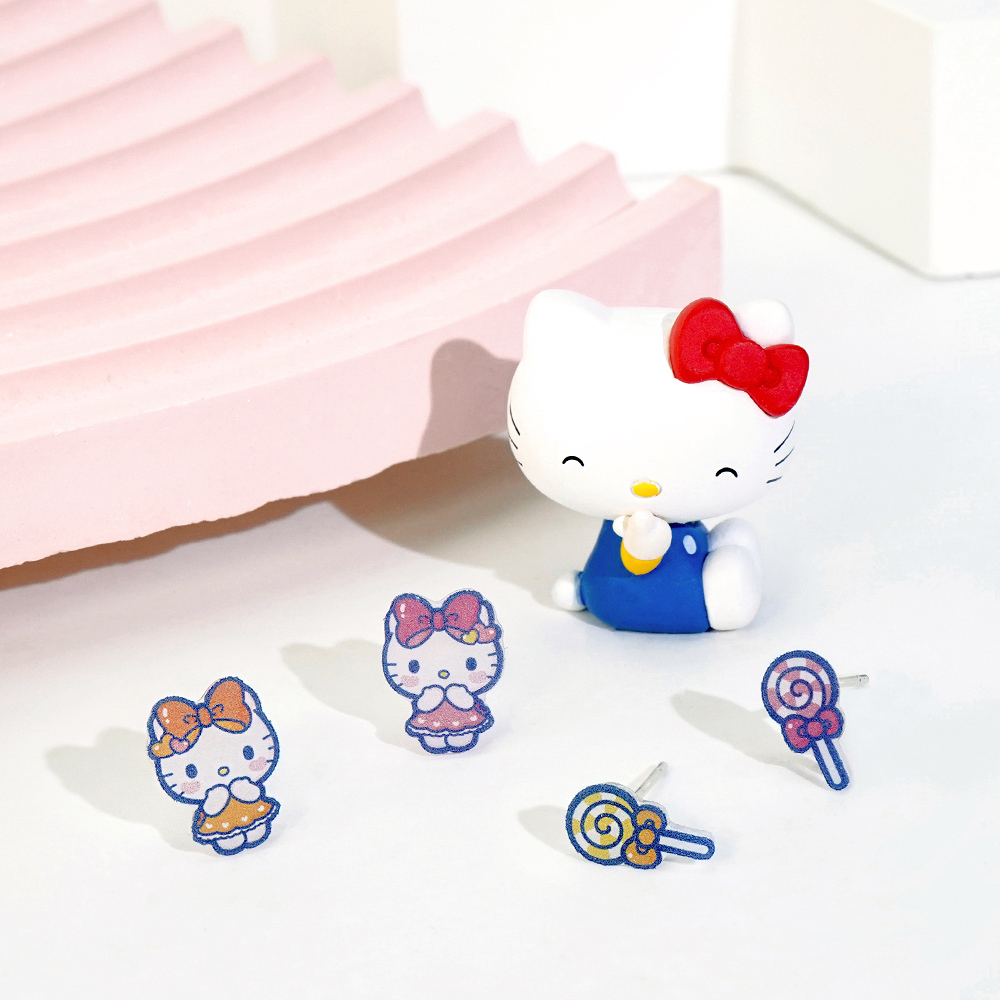 Hello Kitty 50週年-凱蒂貓造型耳環組-甜點款_4