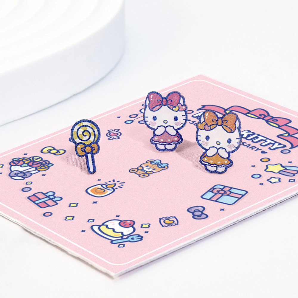 Hello Kitty 50週年-凱蒂貓造型耳環組-甜點款_7