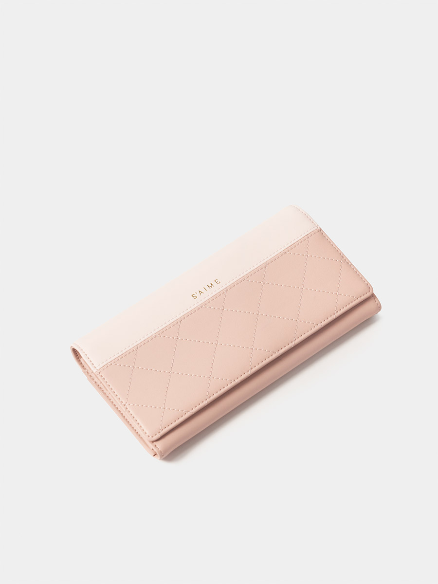 S'AIME 真皮RFID菱格撞色長夾｜S'AIME 東京企劃