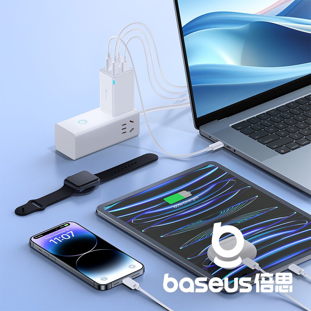 【Baseus 倍思】GaN6 Pro 2A+2C 65W 快充充電器 黑/白 (含線) 公司貨_3