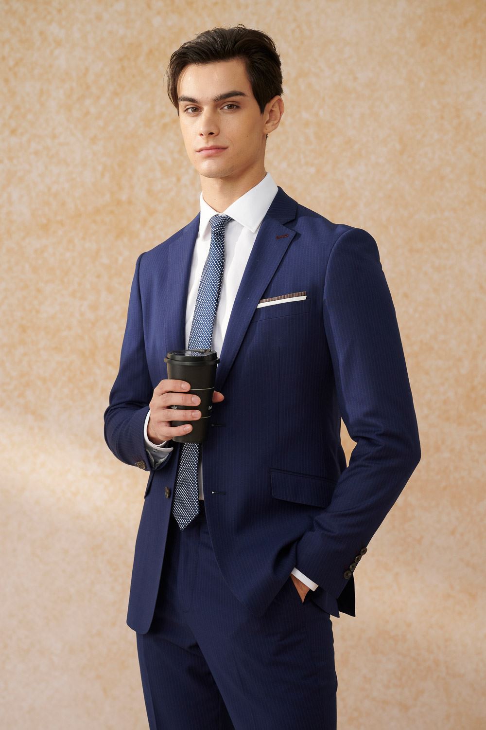 SST&C Navy Striped Pattern Tailor Suit Jacket | 0112402005  (Outlet)_0