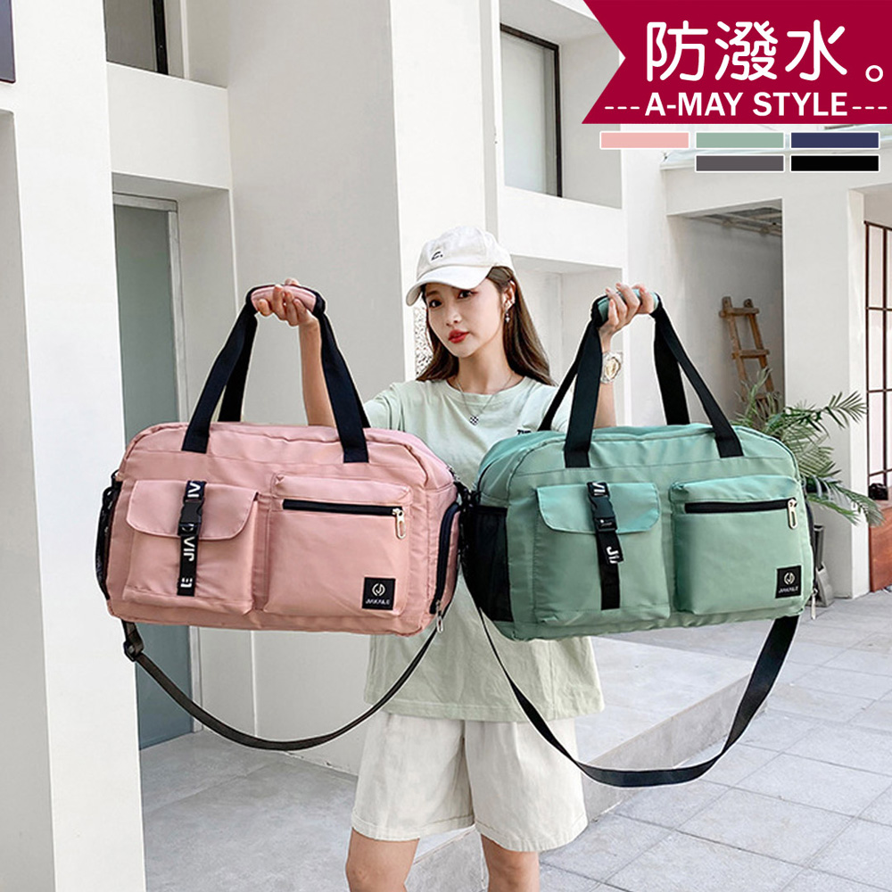 旅行袋 行李袋 休閒撞色防潑水大容量旅行包(5色)【XKC116931】＊艾美時尚(現+預)_0