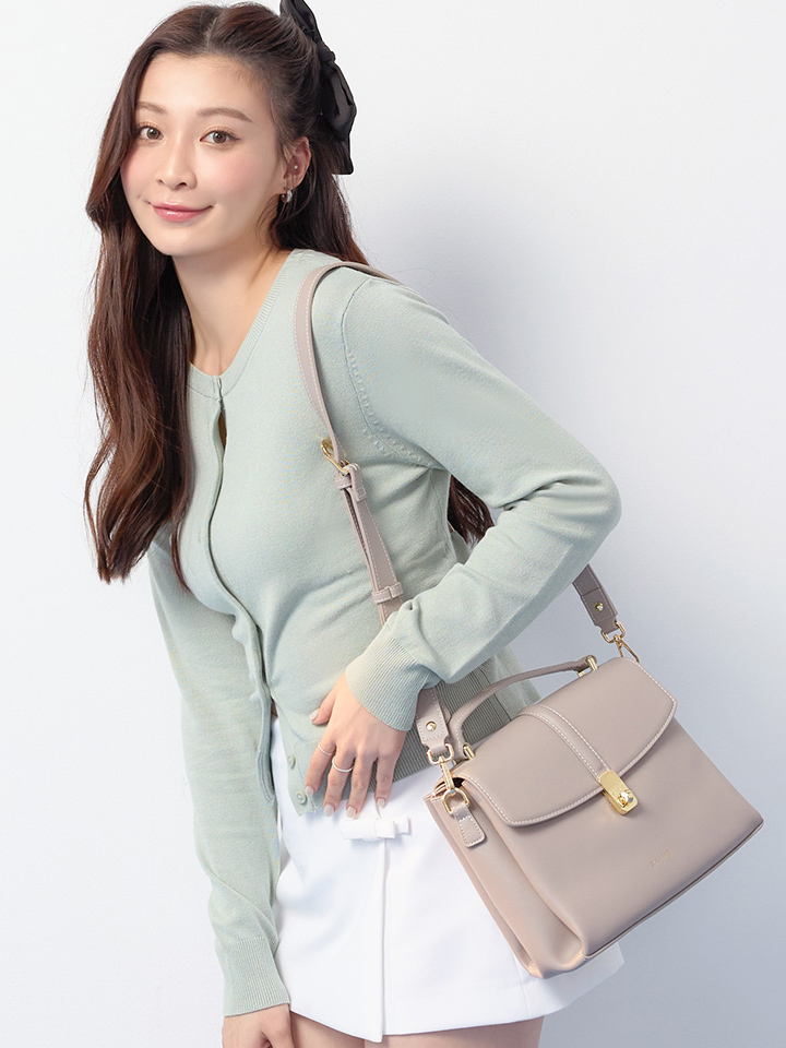 S'AIME 真皮三層轉鎖手提包｜S'AIME 東京企劃