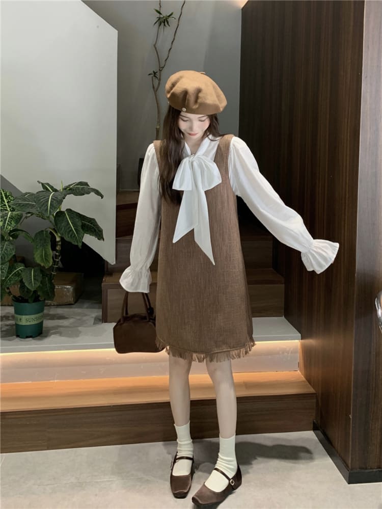 【missy shop】可可歐蕾洋裝綁帶上衣套裝-59452_2