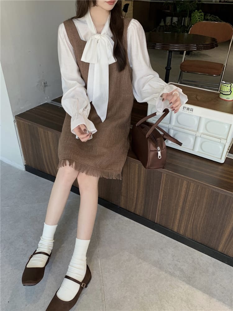 【missy shop】可可歐蕾洋裝綁帶上衣套裝-59452_3