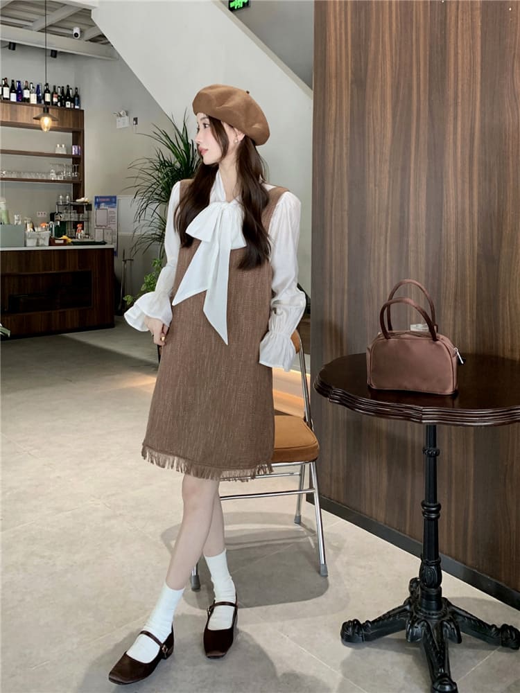 【missy shop】可可歐蕾洋裝綁帶上衣套裝-59452_4