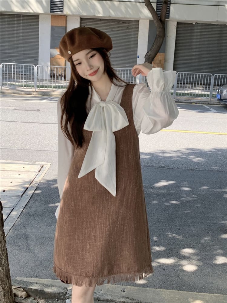 【missy shop】可可歐蕾洋裝綁帶上衣套裝-59452_5