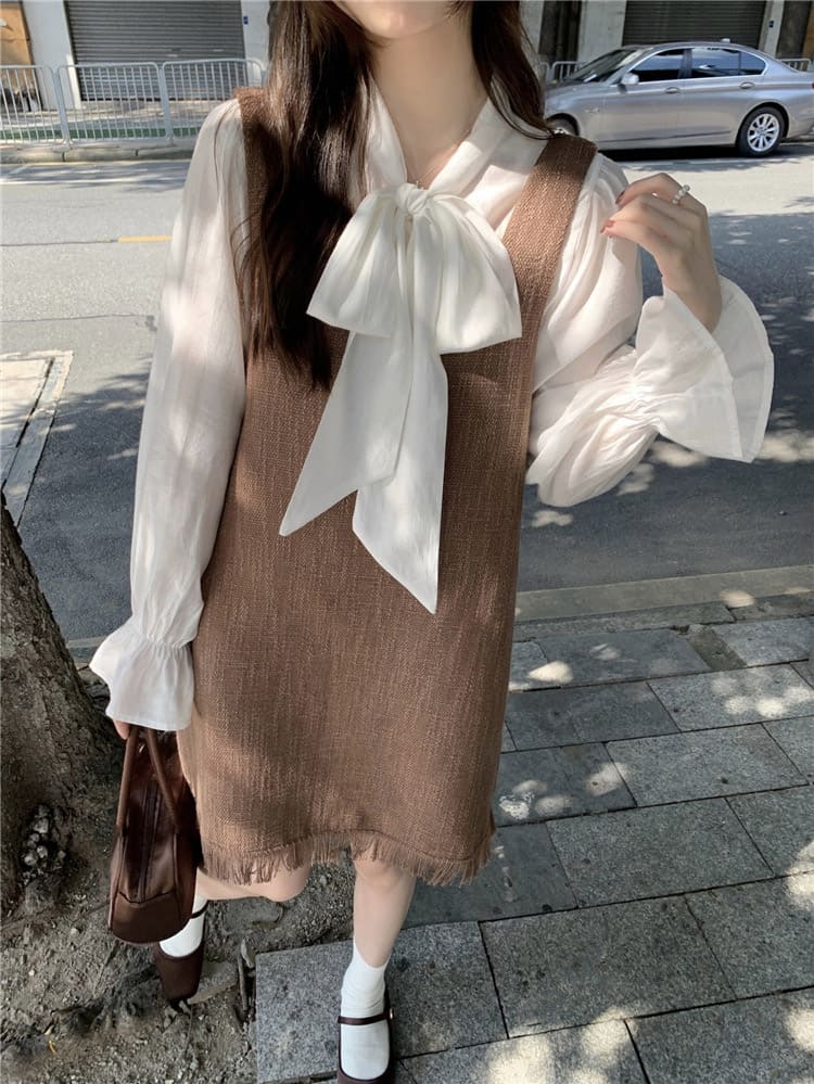 【missy shop】可可歐蕾洋裝綁帶上衣套裝-59452_6